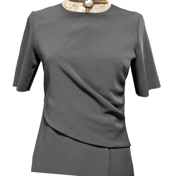 COS Black faux wrap gathered midi Dress 767690 - Picture 3 of 6